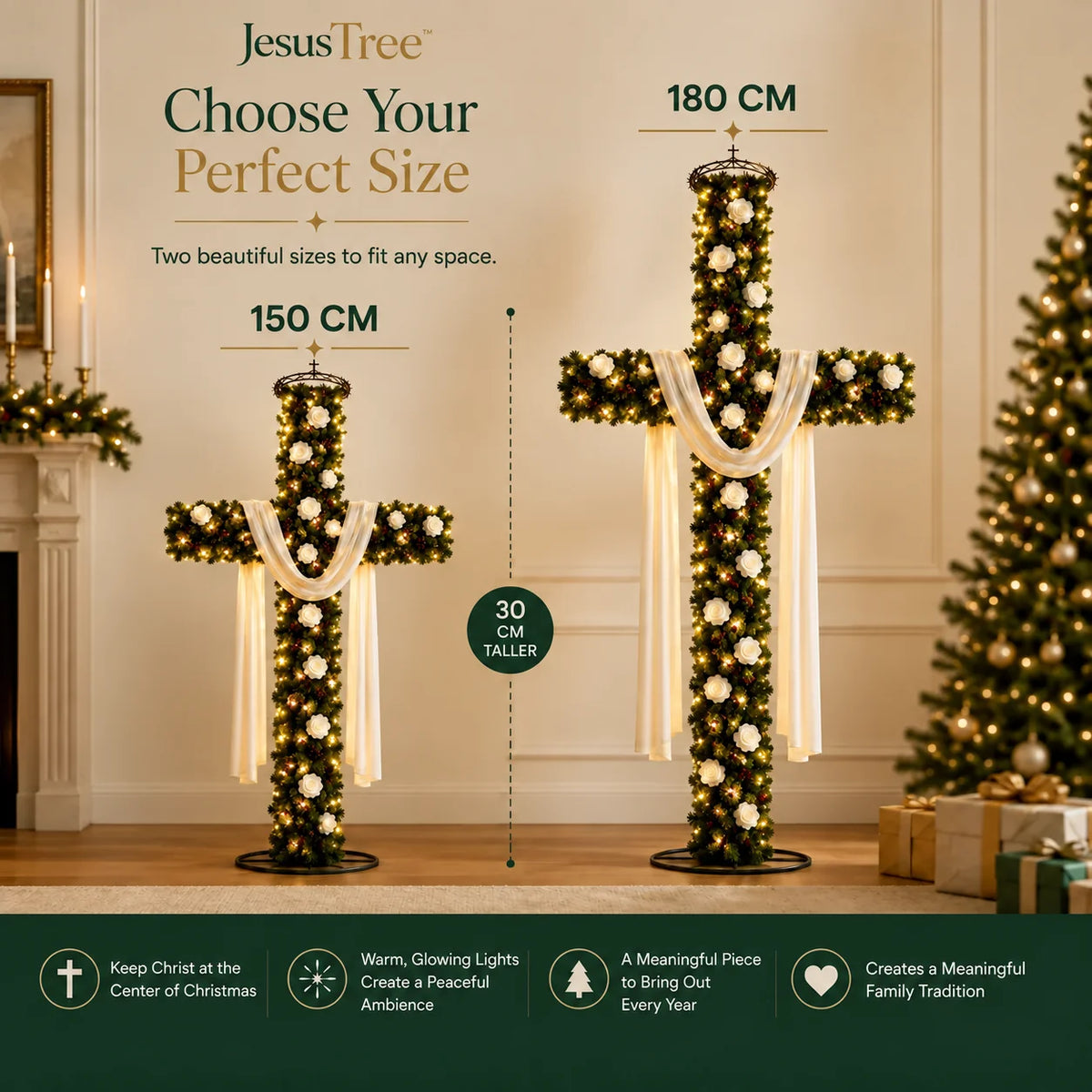 JesusTree™ Weihnachtskreuz – Elegantes Schmuckstück für Festliche Anlässe und Spirituelle Bedeutung 2
