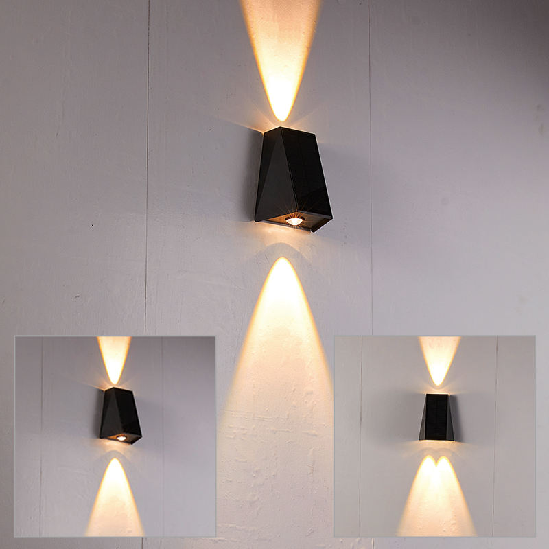 SolarGlow – Moderne LED-Solar-Wandleuchte Schwarz für Garten & Terrasse