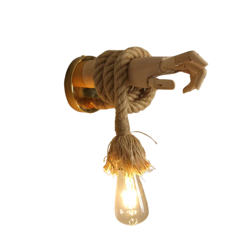 KnotBright - Vintage Handgefertigte Seil-Wandleuchte