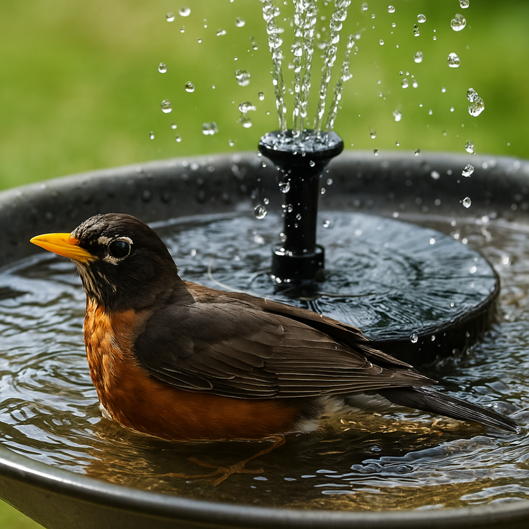 Solarbrunnen Garten Solarbetrieben für Teich und Vogelbad mit Springbrunnenfunktion und automatischem Betrieb