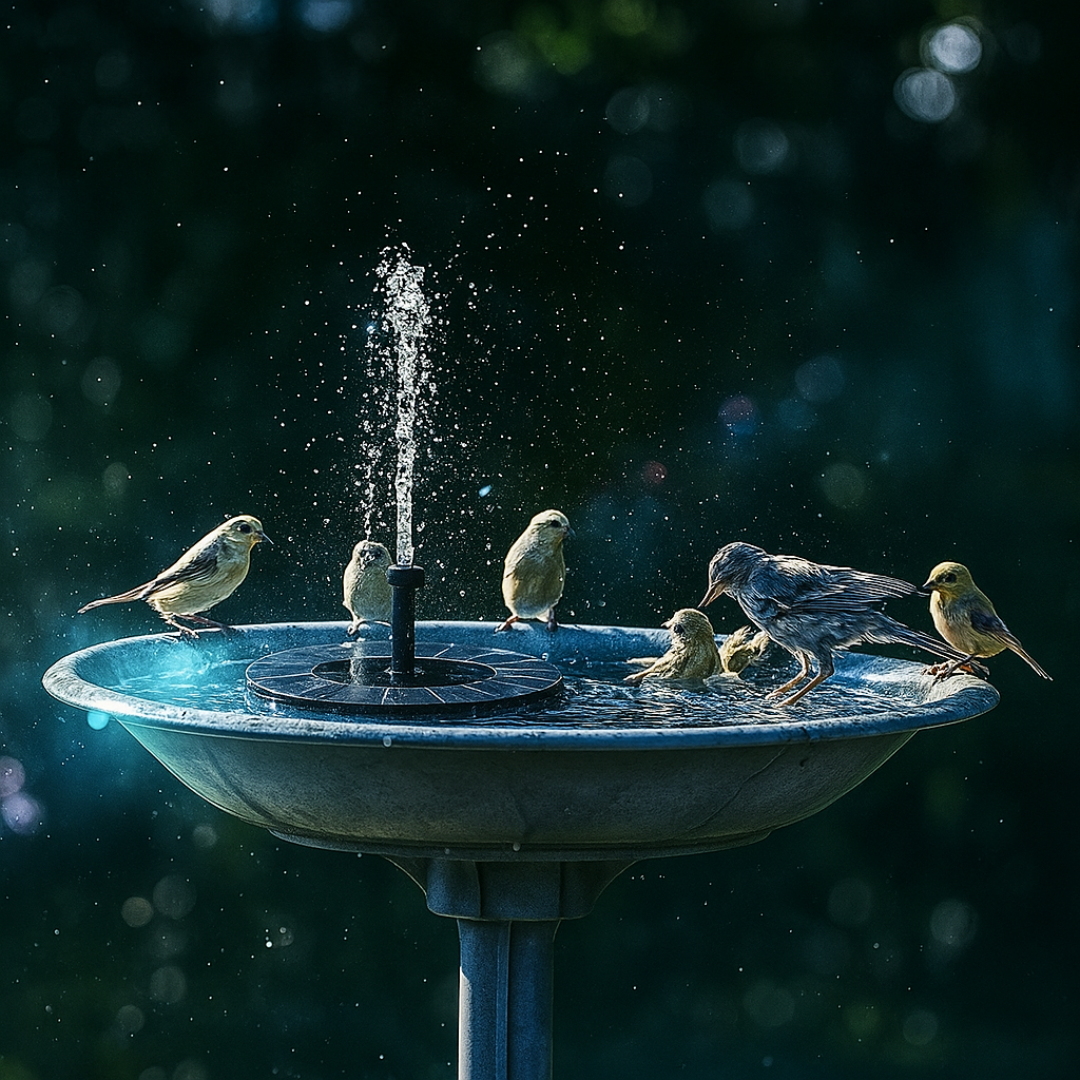 Solarbrunnen Garten Solarbetrieben für Teich und Vogelbad mit Springbrunnenfunktion und automatischem Betrieb