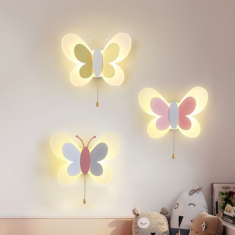 LumoWings LED-Wandleuchte modern mit Schmetterlingsdesign Gold fürs Wohnzimmer