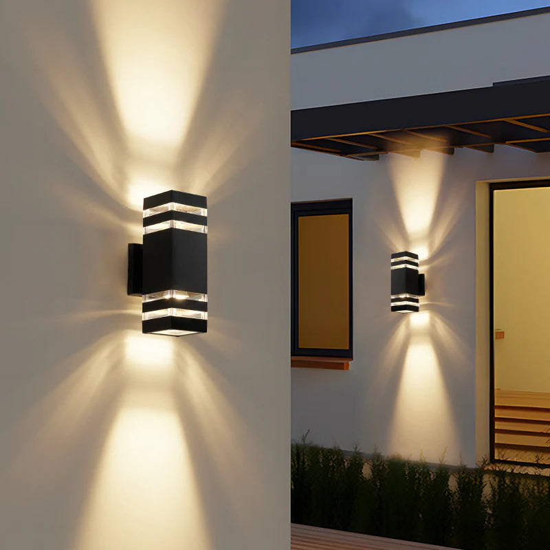 LED Außenwandleuchte Warmweiß 2-Wege Licht Außen für Fassade und Eingangsbereich IP65 Modern Schwarz