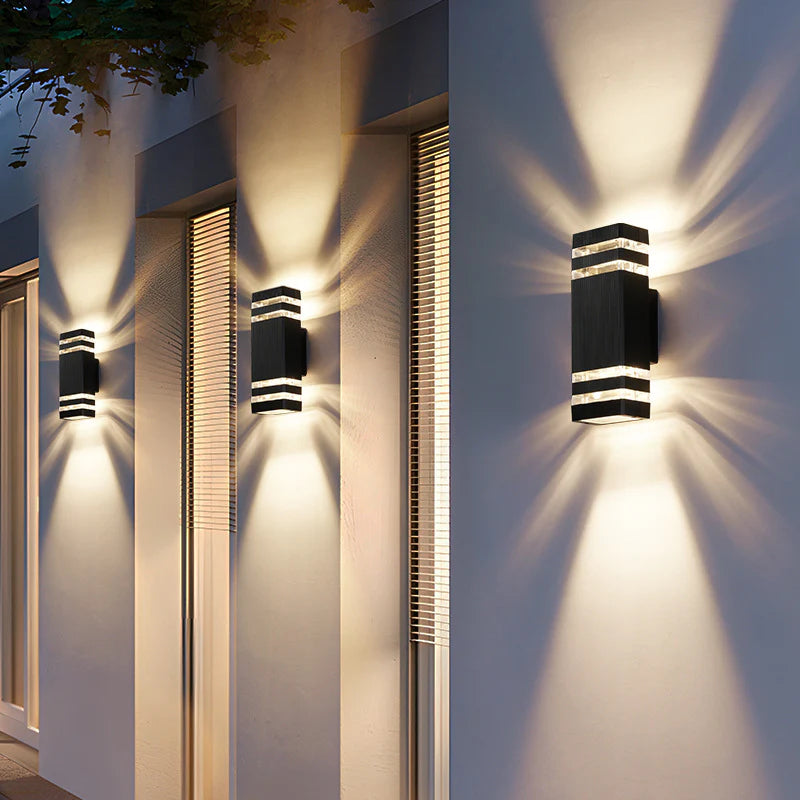LED Außenwandleuchte Warmweiß 2-Wege Licht Außen für Fassade und Eingangsbereich IP65 Modern Schwarz