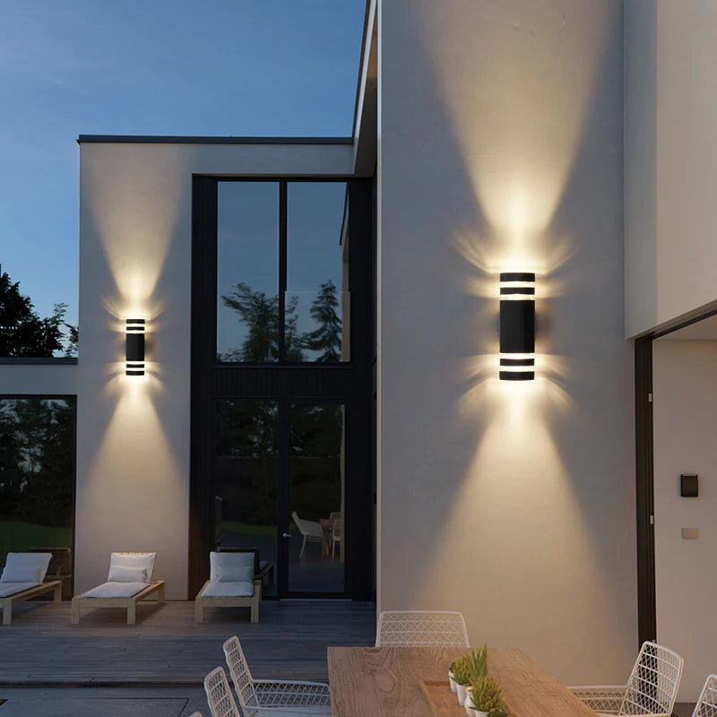 LED Außenwandleuchte Warmweiß 2-Wege Licht Außen für Fassade und Eingangsbereich IP65 Modern Schwarz