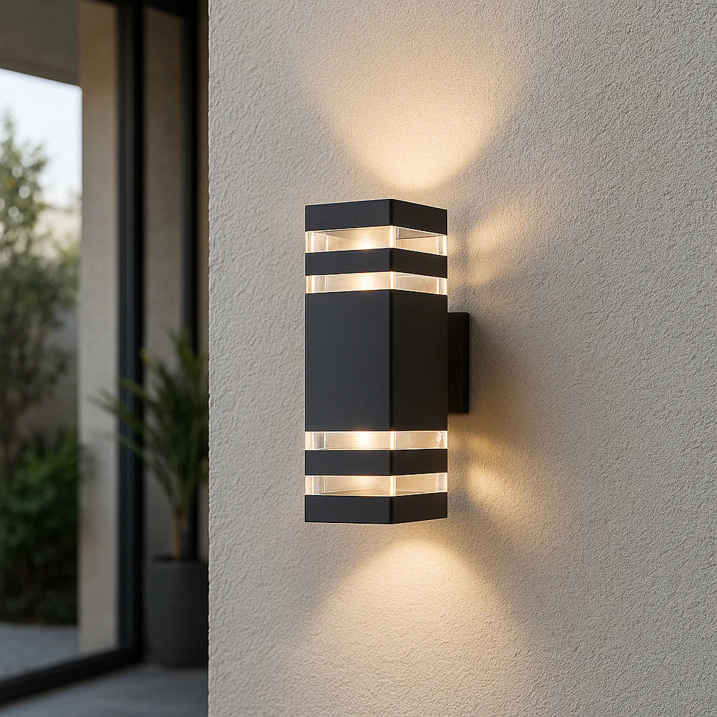 LED Außenwandleuchte Warmweiß 2-Wege Licht Außen für Fassade und Eingangsbereich IP65 Modern Schwarz
