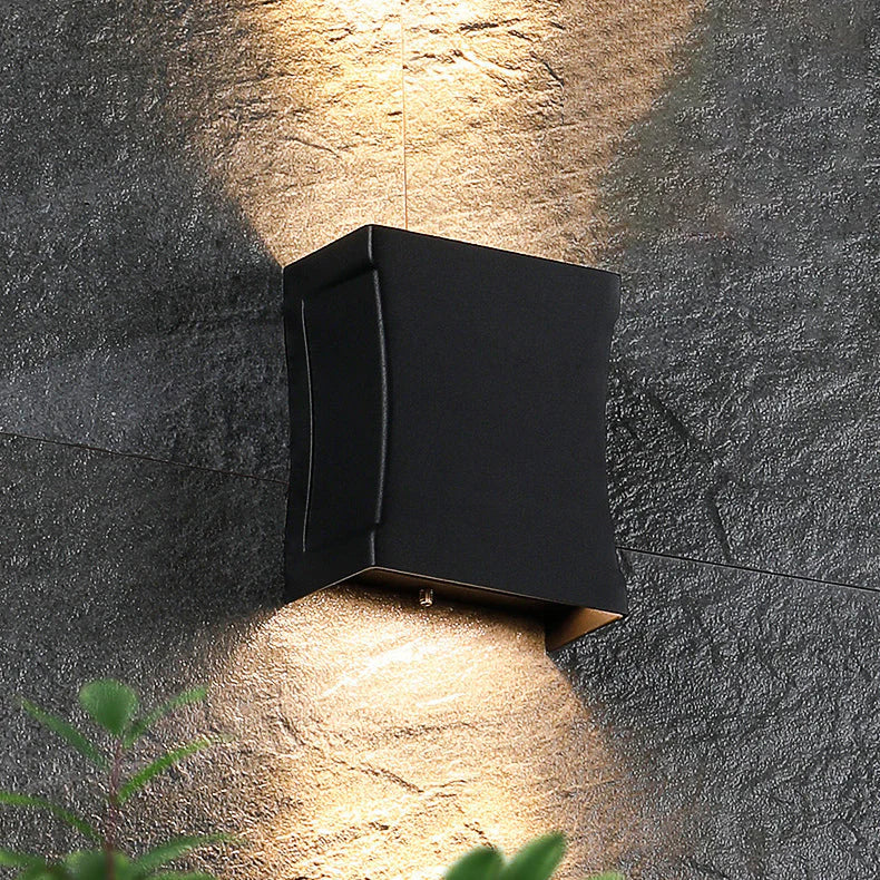 LED Outdoor Wall Light Warm White Square Modern for Facade and Entrance Area IP65 Black