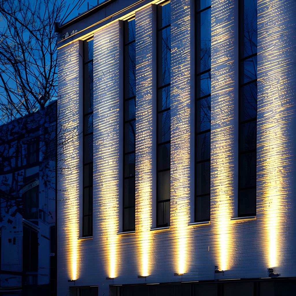 LED Außenstrahler Warmweiß Außen IP67 aus Aluminiumdruckguss Modern für Fassade und Gebäude