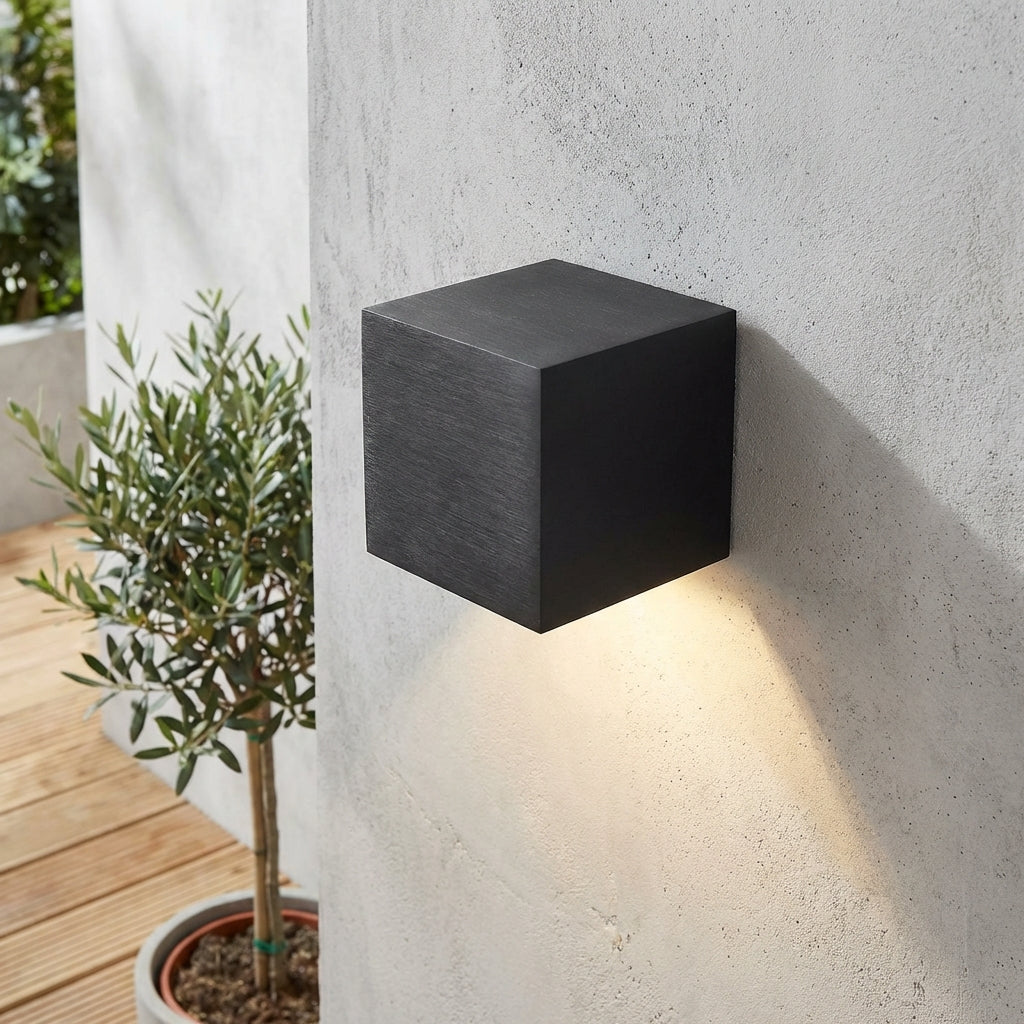 LED Außenwandleuchte Quadratisch IP65 Wasserdicht Up & Down Beleuchtung Modern für Fassade Terrasse und Eingangsbereich