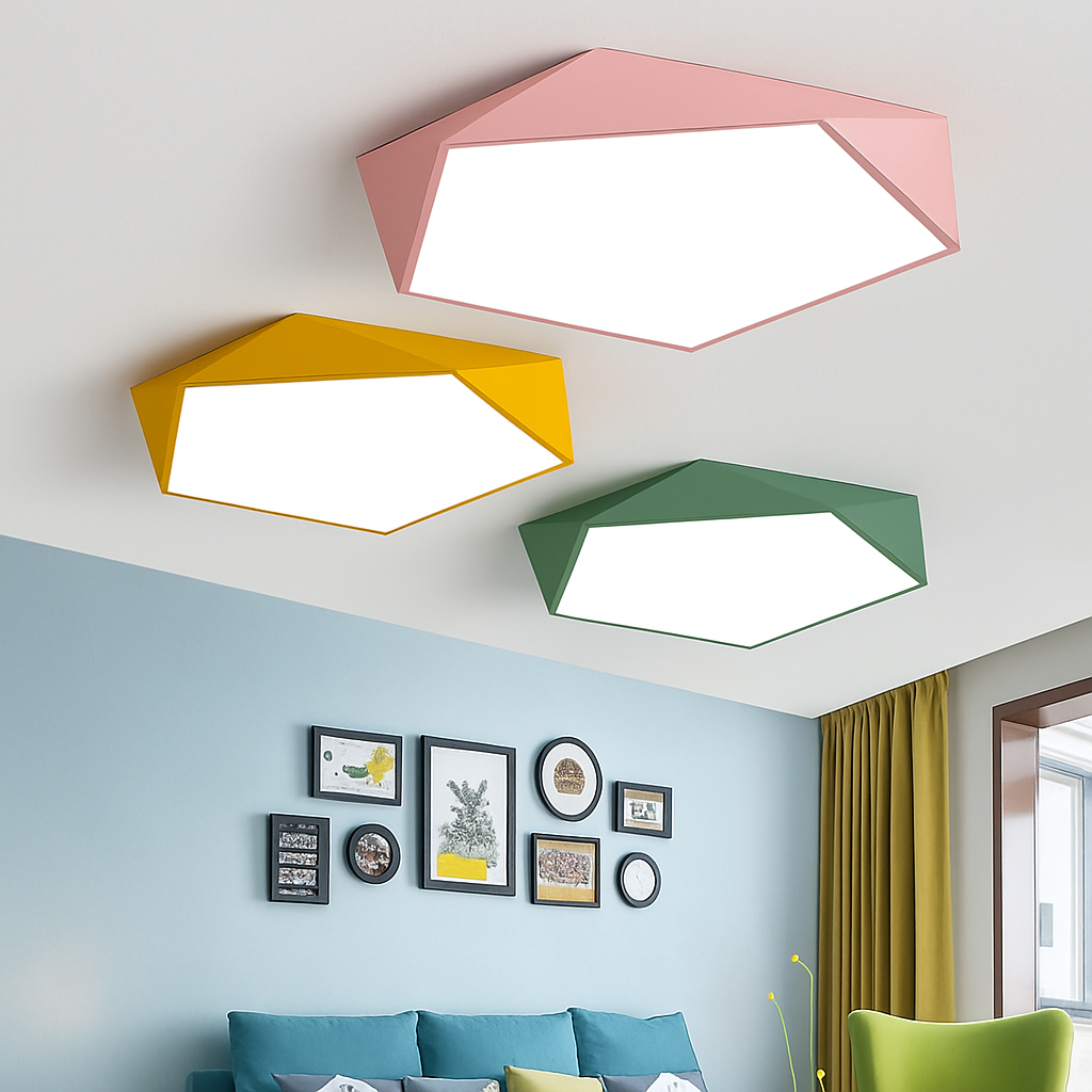 LED Deckenleuchte | Geometrische Form, Lackierte Metallstruktur 1