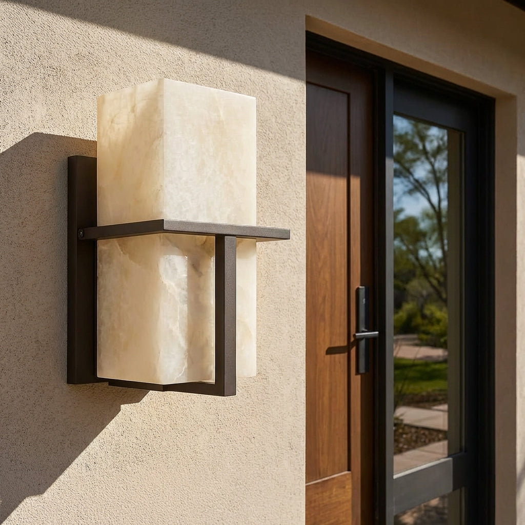 LED Wandleuchte Warmweiß Außen IP65 mit Marmoreffekt Modern für Fassade und Eingang