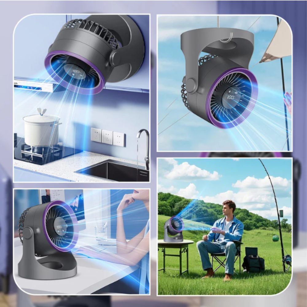 Mini Ventilator mit USB Aufladung & Licht – Tragbar, Kompakt – Für Büro & Schlafzimmer