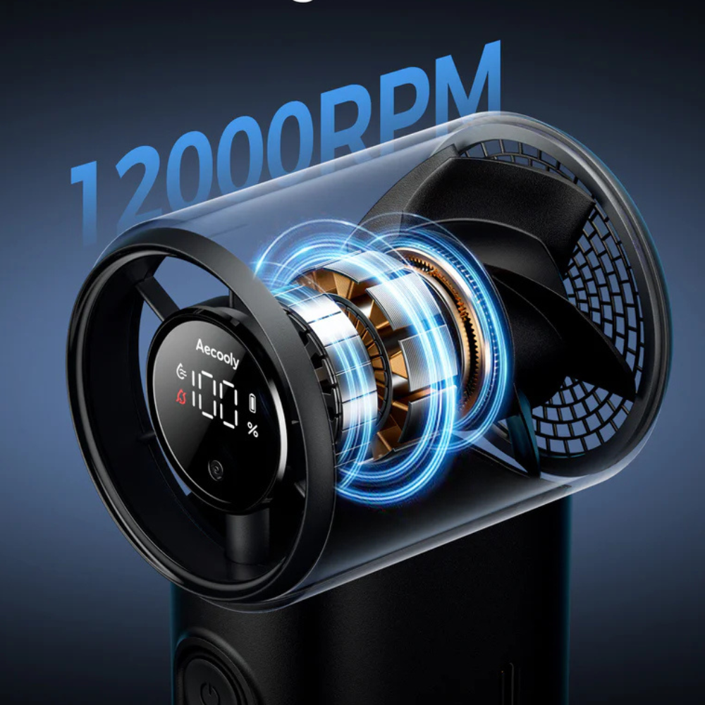 Portable Ventilator 4500mAh – 5 Geschwindigkeiten – Leise 51dB – Bis 25h Laufzeit – Kompakte Größe