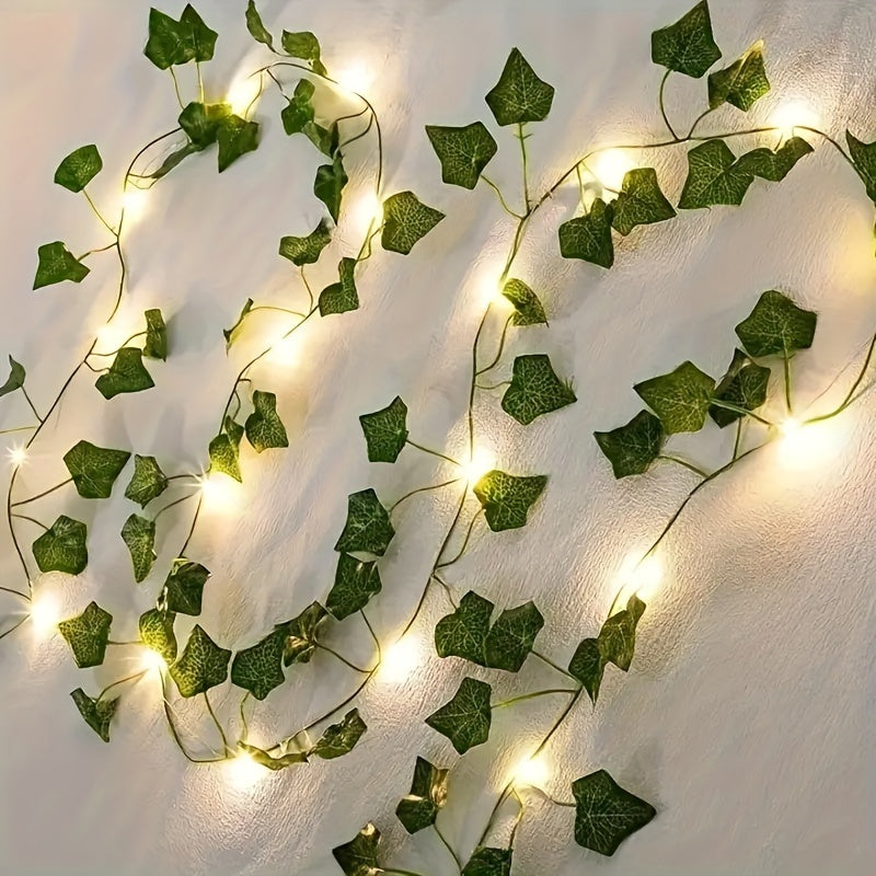 Lichterkette Outdoor | Efeublatt-Design, Solarbetrieben, 7 Meter Länge 3