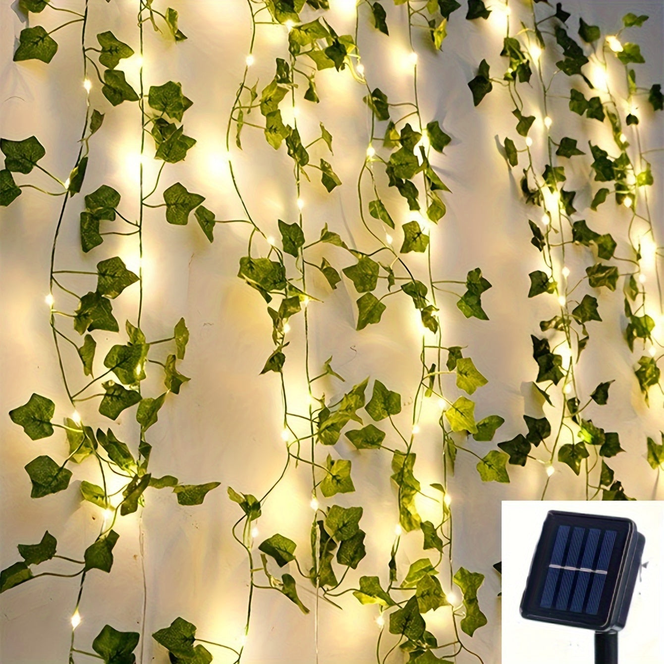 Lichterkette Outdoor | Efeublatt-Design, Solarbetrieben, 7 Meter Länge 4