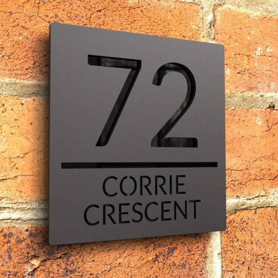 3D Spiegel-Hausnummer, Modern, LED-Effekt, Silber, für Terrasse