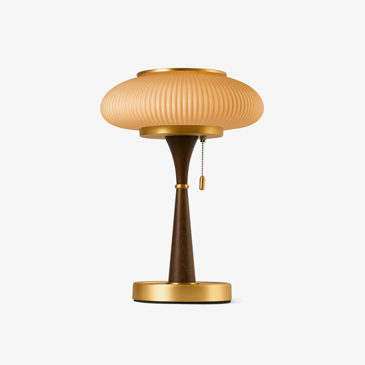 LumoShroom Vintage LED-Tischlampe – Dimmbar Holzoptik fürs Wohnzimmer