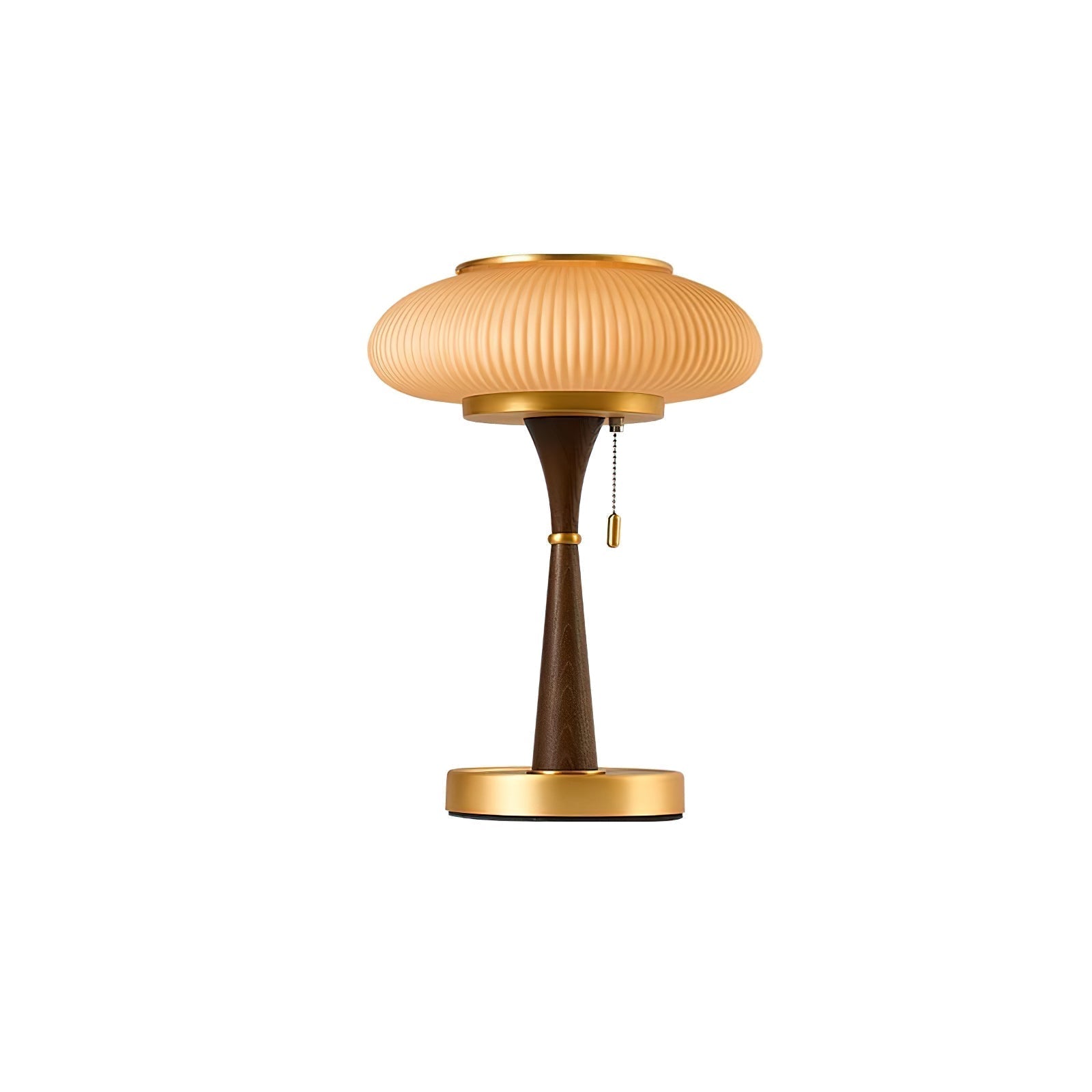 LumoShroom Vintage LED-Tischlampe – Dimmbar Holzoptik fürs Wohnzimmer