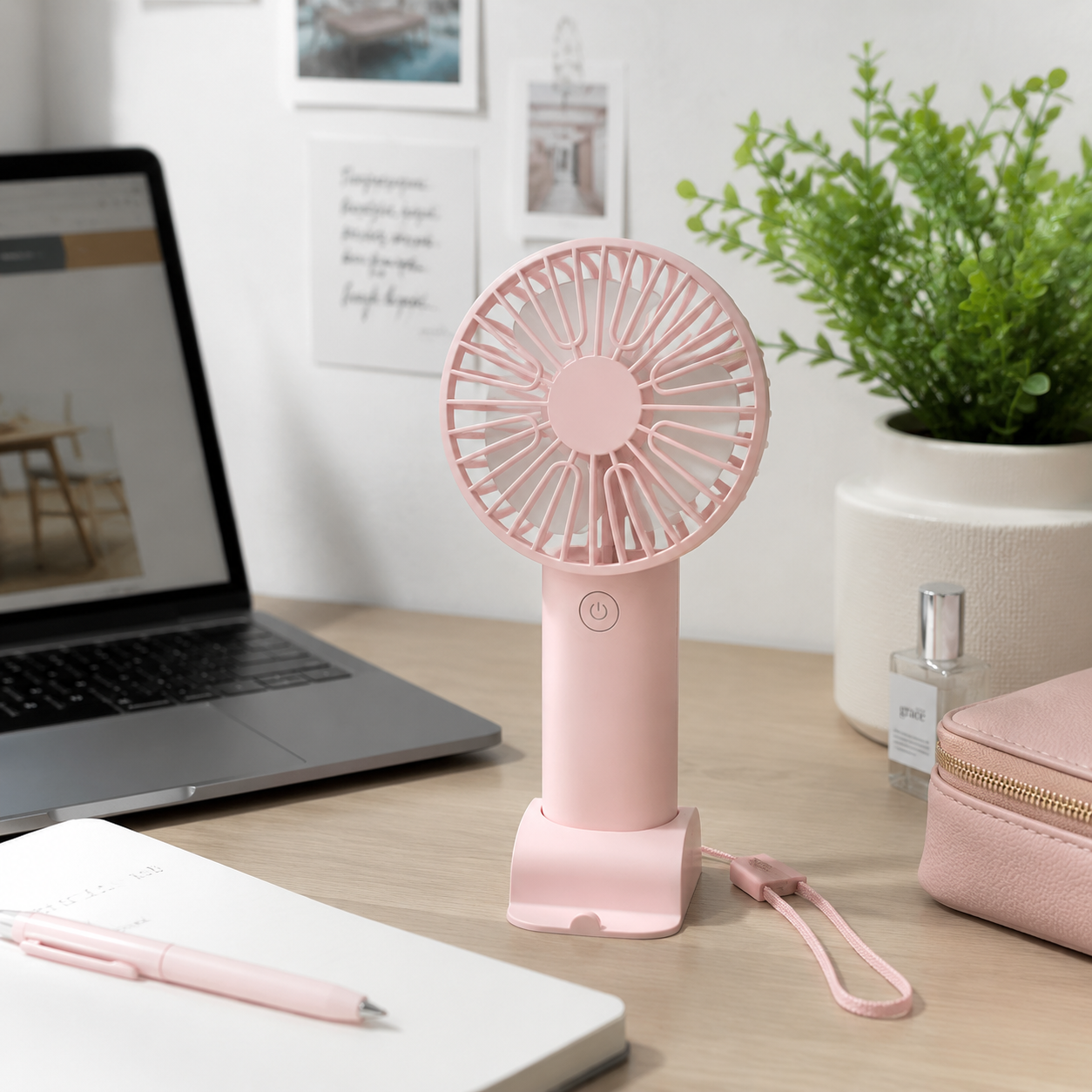 Mini-Tischventilator | Schwarzes ABS-Gehäuse, USB-Aufladung 7