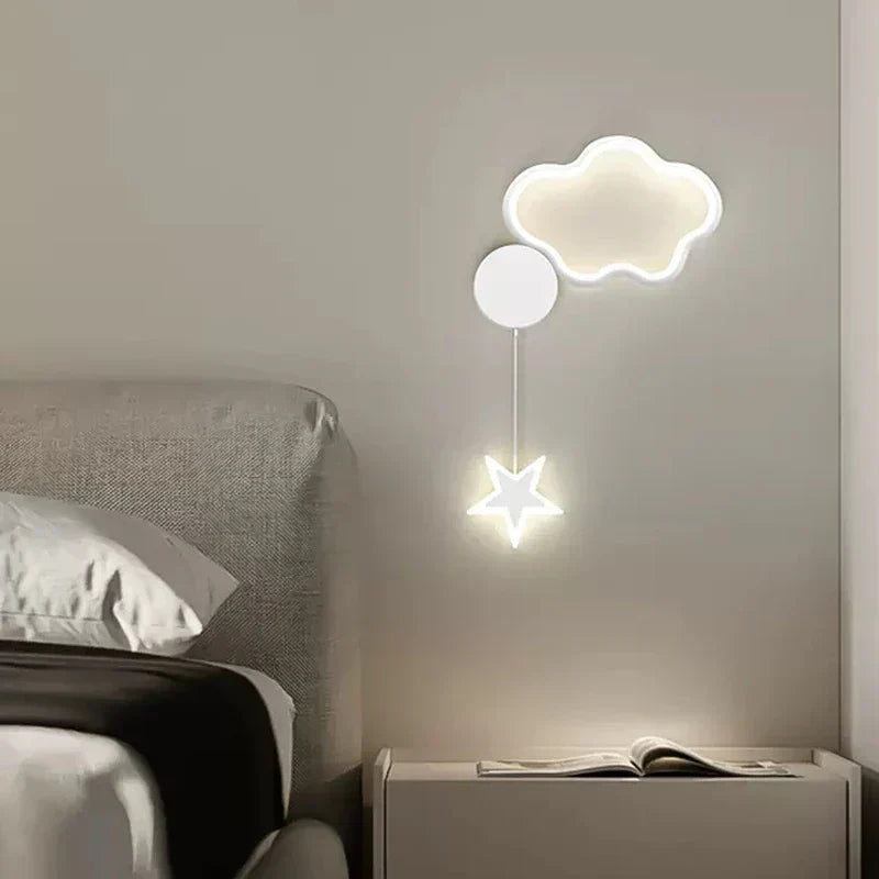 StellarGlow - LED-Wandleuchte mit Sternen und Mond - Bezaubernde Beleuchtung für das Schlafzimmer