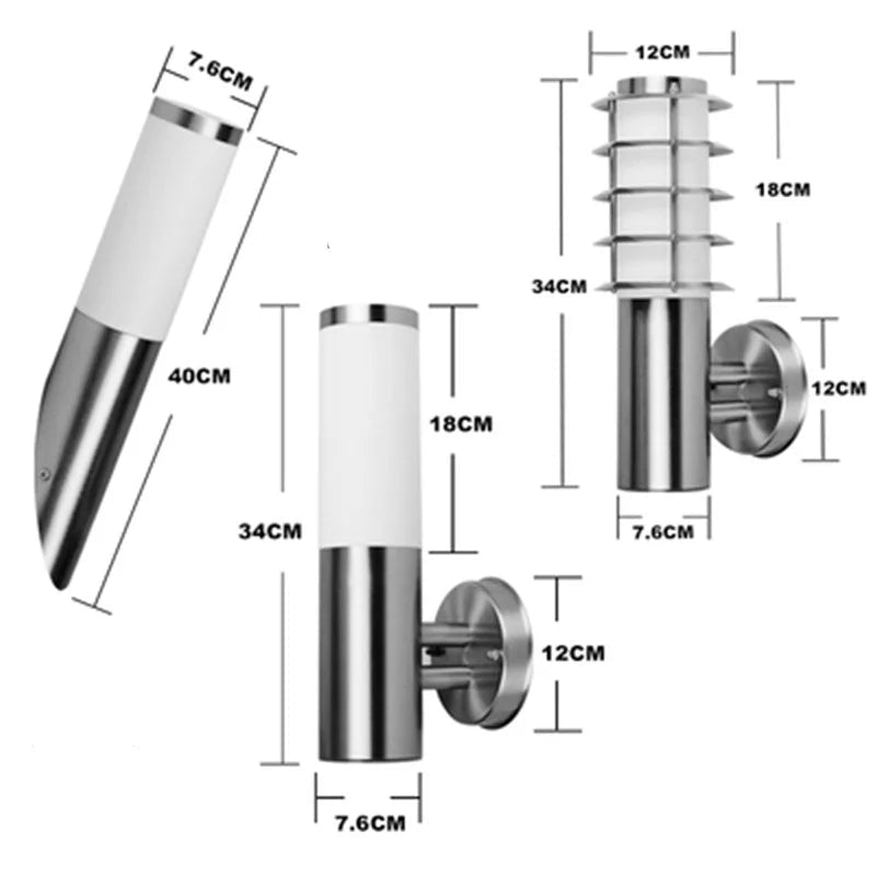 EdelLux Außenwandleuchte Edelstahl Modern IP65 für Terrasse