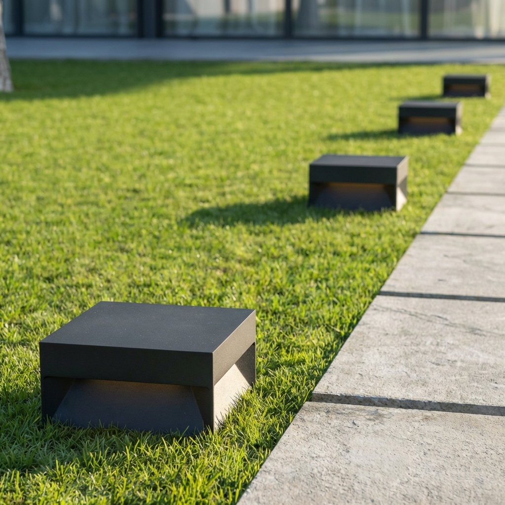 Moderne LED Säulenleuchte Quadratisch aus Edelstahlrahmen Warmweiß IP65 für Terrasse Garten und Einfahrt