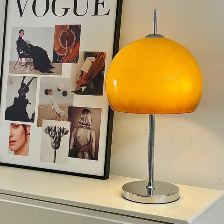 MushGlow Bauhaus Tischlampe – Modernes Pilzdesign Dimmbar Weiß Wohnzimmer