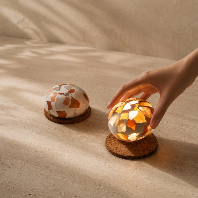 Nachttischlampe | Mineralisches Finish, Kabellos Wiederaufladbar 4