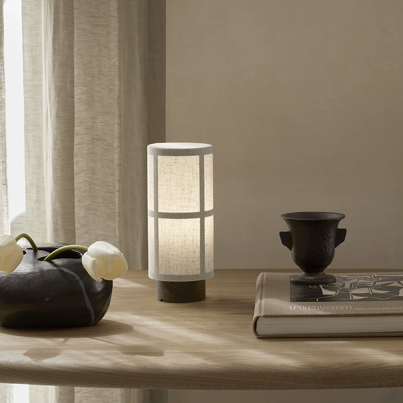 ZenLumi Tischlampe im Japan-Stil – Seidenoptik, Beige, für Wohnzimmer