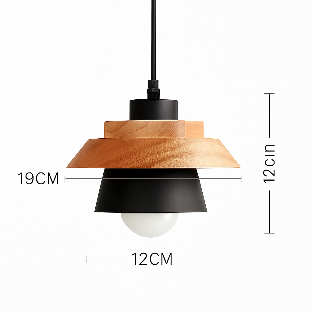 Pendelleuchte | Farbiges Metall, Helles Holz, Verschiedene Formen 0