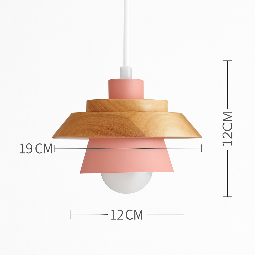 Pendelleuchte | Farbiges Metall, Helles Holz, Verschiedene Formen 19