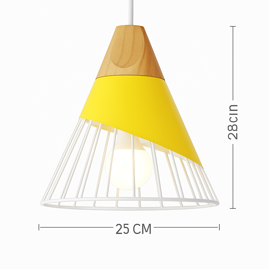 Pendelleuchte | Farbiges Metall, Helles Holz, Verschiedene Formen 20