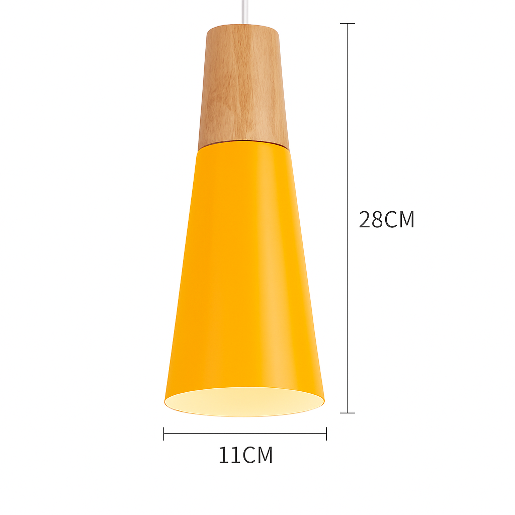 Pendelleuchte | Farbiges Metall, Helles Holz, Verschiedene Formen 24
