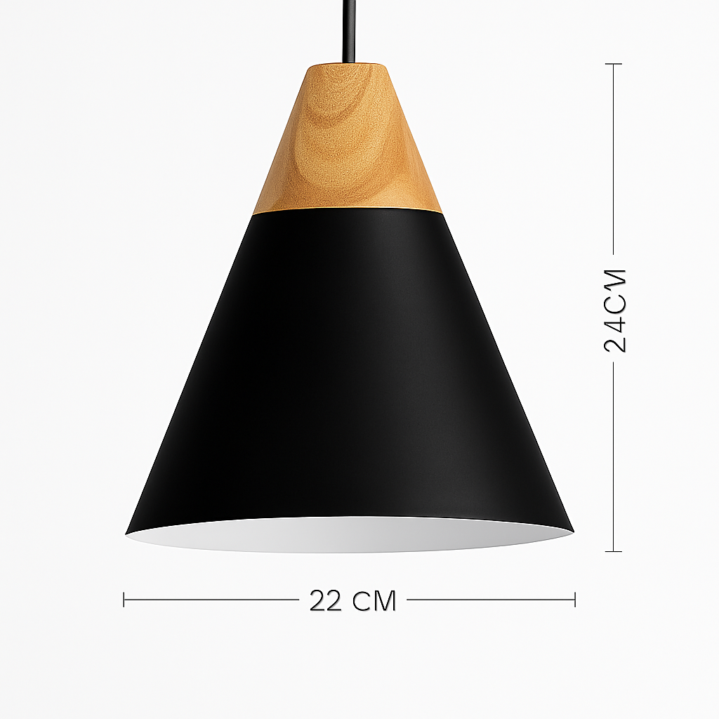 Pendelleuchte | Farbiges Metall, Helles Holz, Verschiedene Formen 7