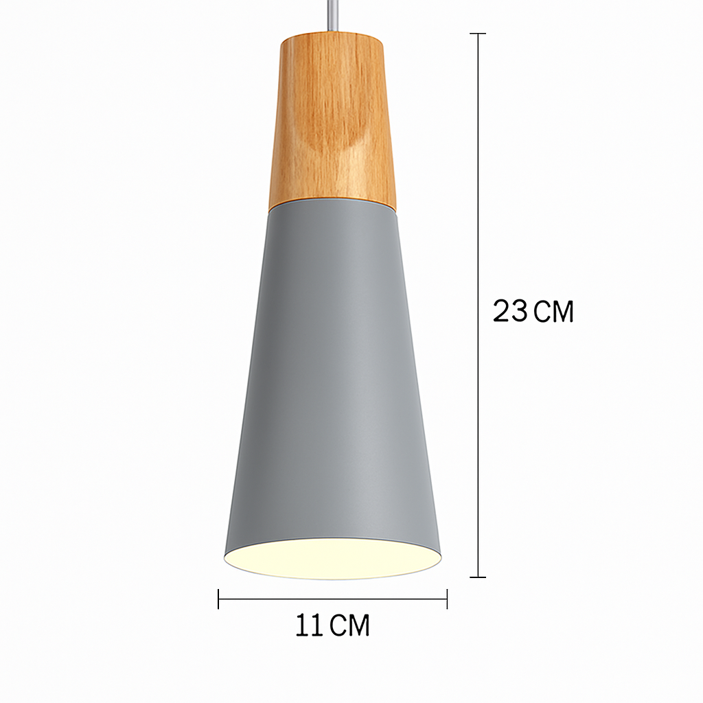 Pendelleuchte | Farbiges Metall, Helles Holz, Verschiedene Formen 8