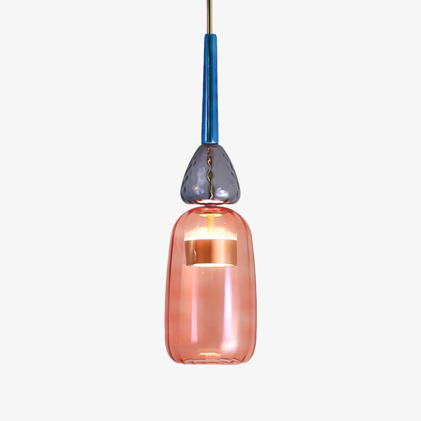 Pendelleuchte | Getöntes Glas, Metallstruktur 7