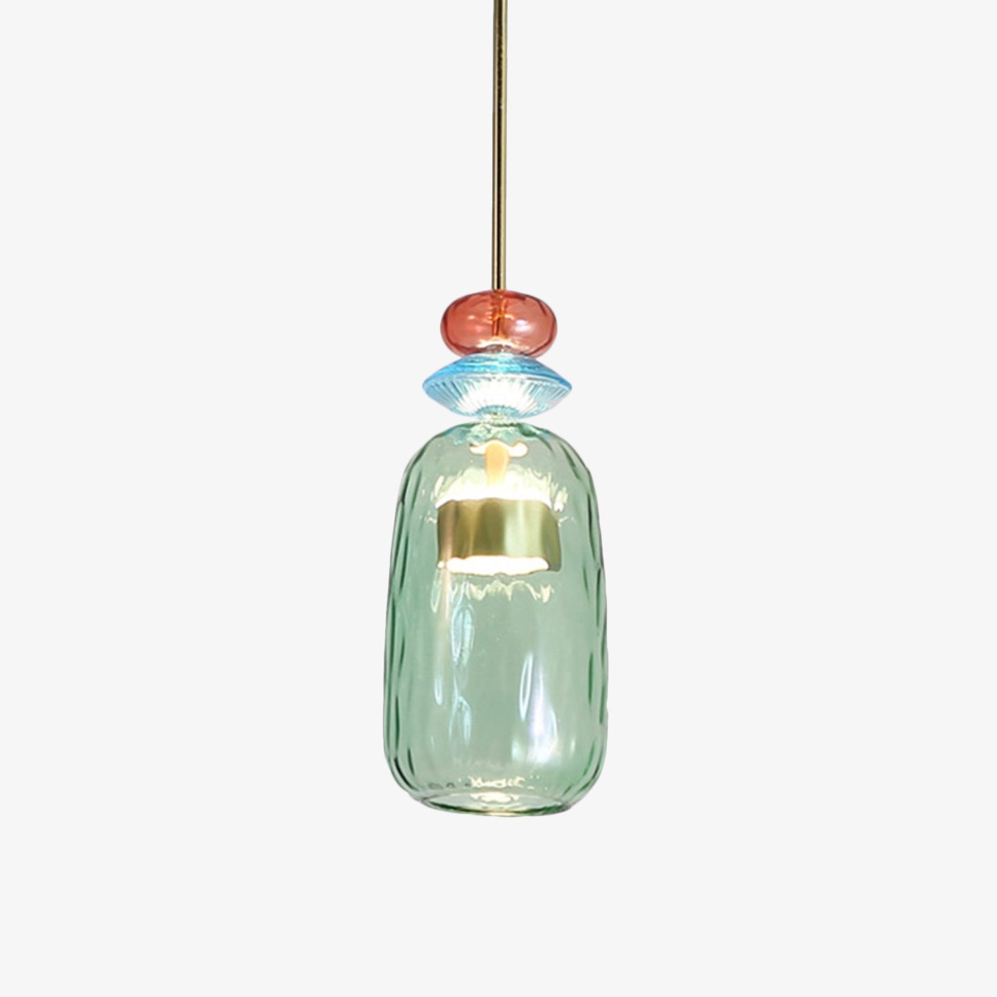 Pendelleuchte | Getöntes Glas, Metallstruktur 8