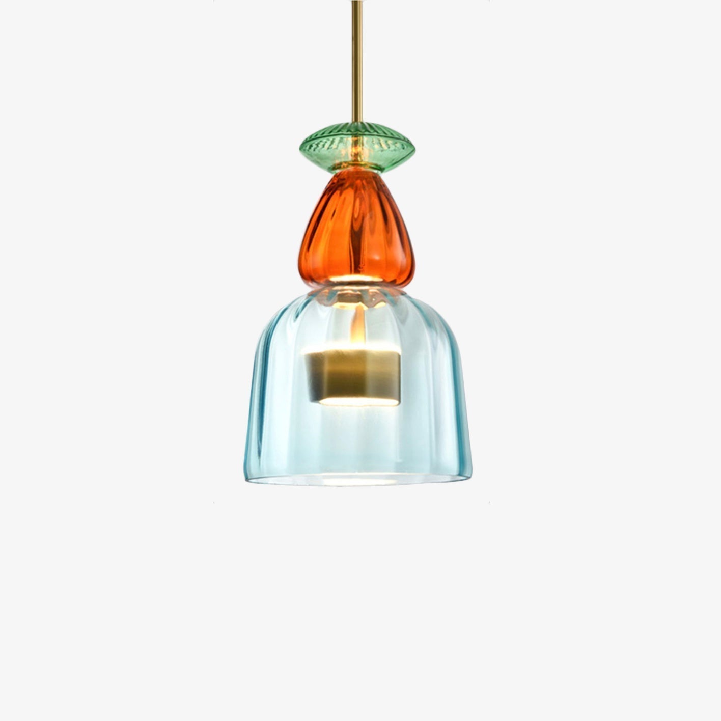 Pendelleuchte | Getöntes Glas, Metallstruktur 9