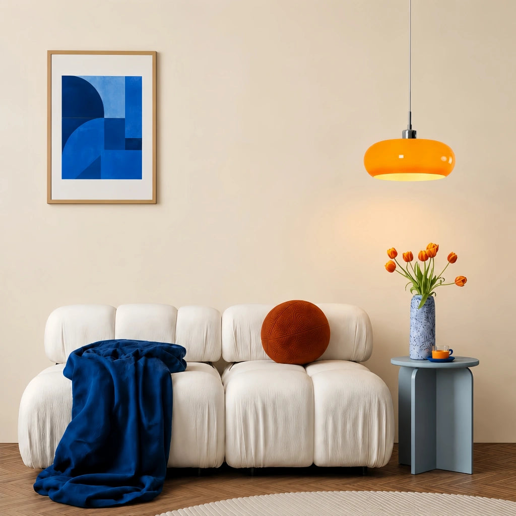 Pendelleuchte | Transparenter Glaslampenschirm, Geometrische Form 4