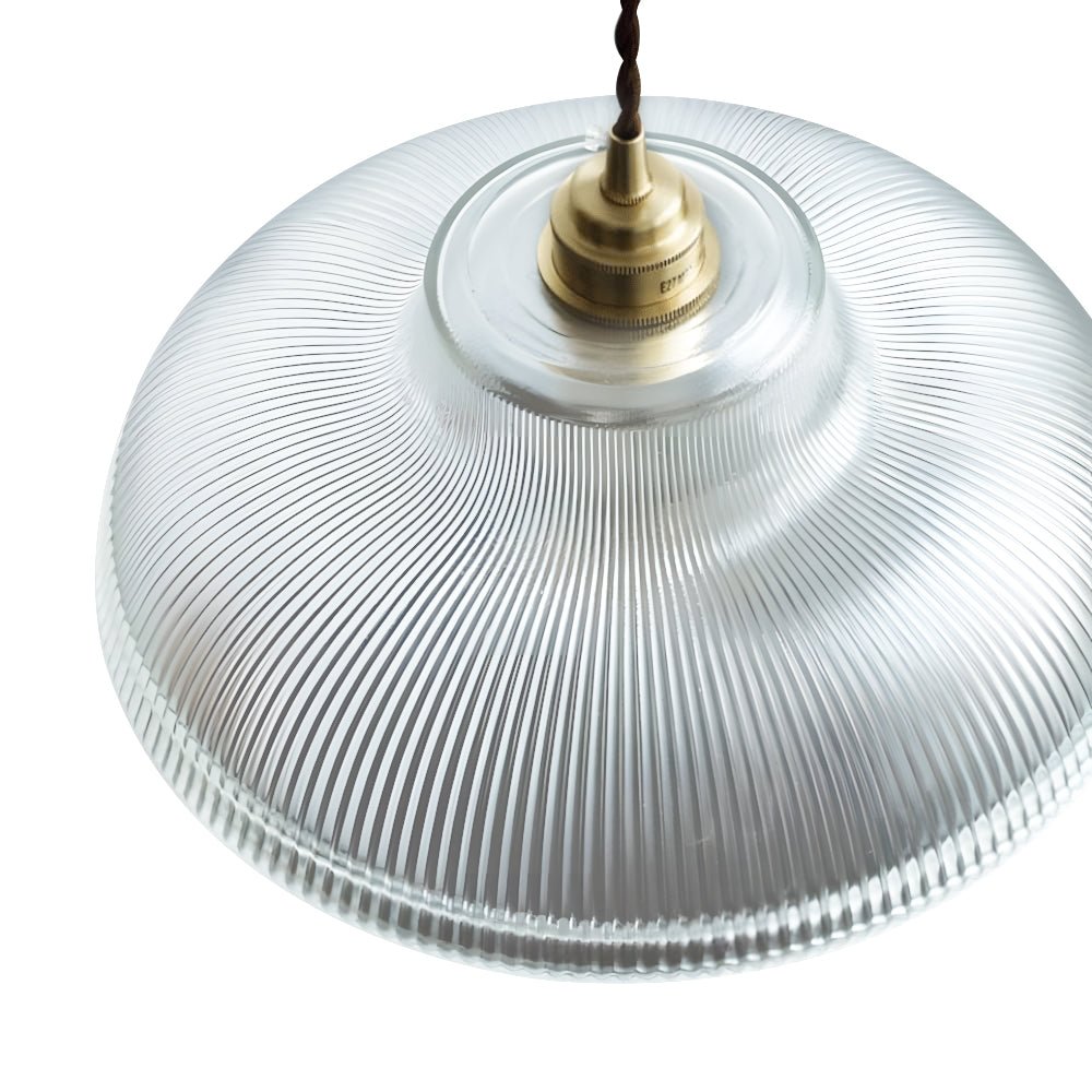Pendelleuchte | Vintage-Design, prismatischer Glasschirm 7