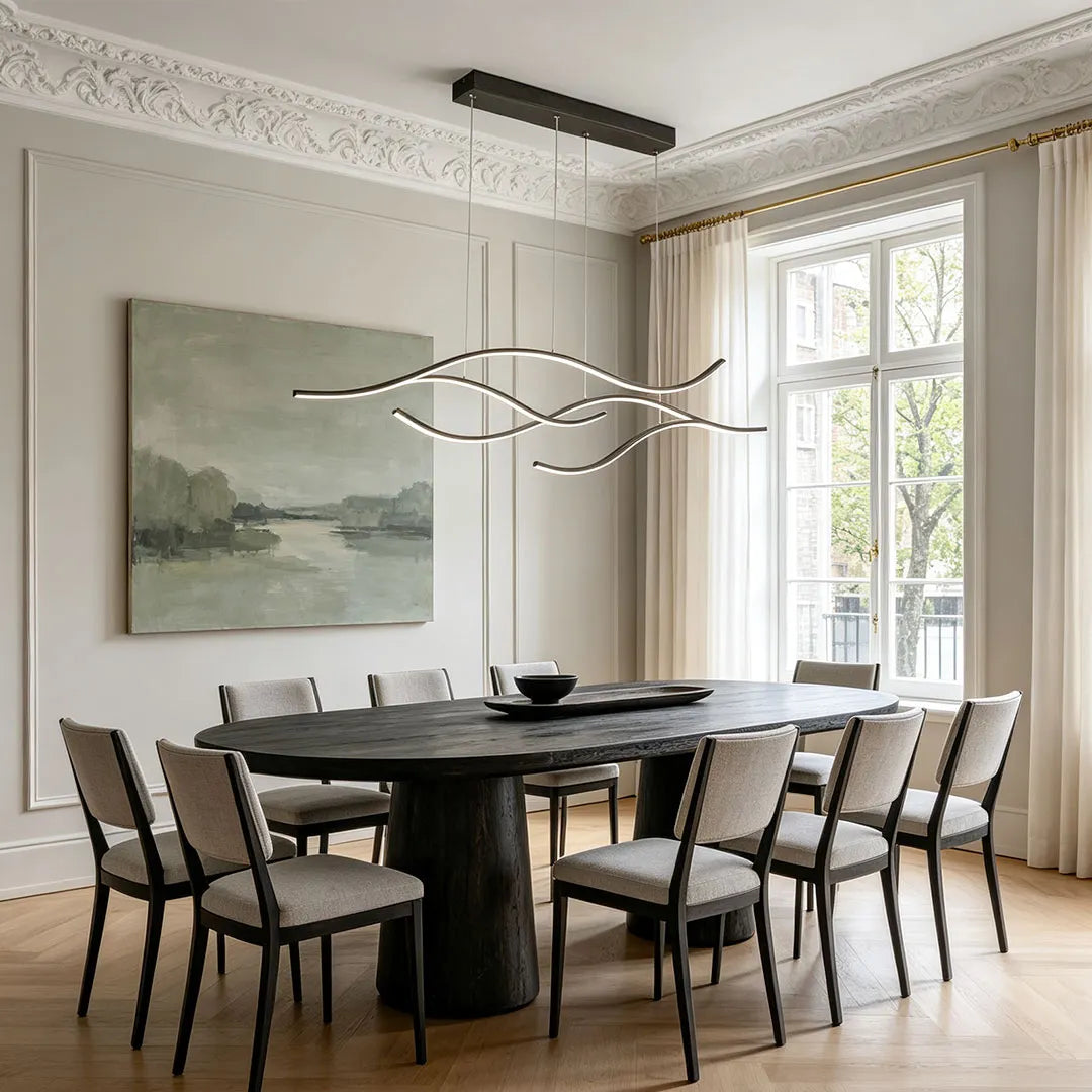 Pendelleuchte | Wellenförmige Form, Höhenverstellbar, Integrierte LED 6