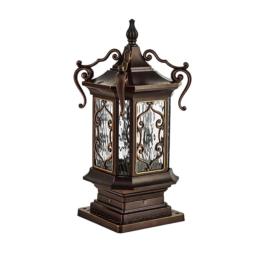 Vintage Außenlaternenpfeiler aus Aluminium und Glas