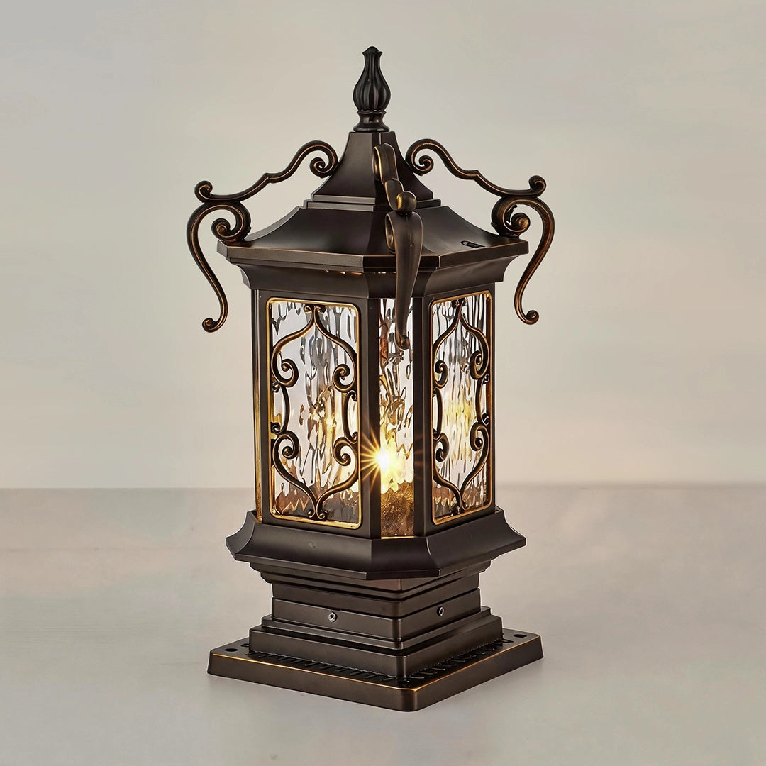 Vintage Außenlaternenpfeiler aus Aluminium und Glas