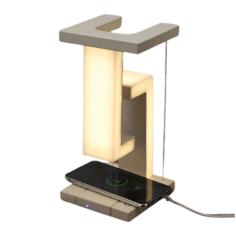 EclipseLite - Moderne schwebende Tischleuchte mit LED und kabelloser Aufladung