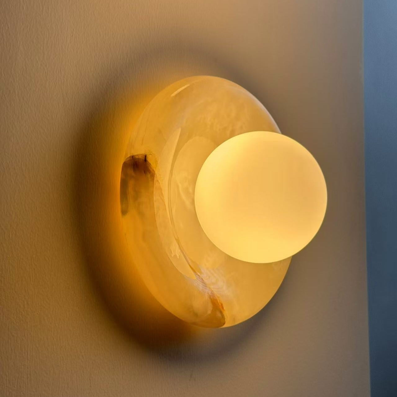 Wandlampe aus Marmor und Glas | G9 LED-Fassung