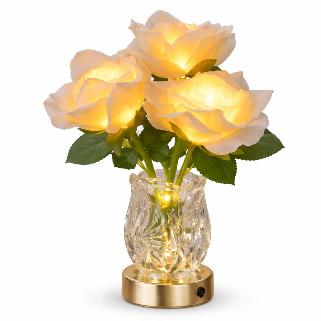 Rosenzauber LED-Lampe – Strahlende Blüten, Rosa für Innenräume