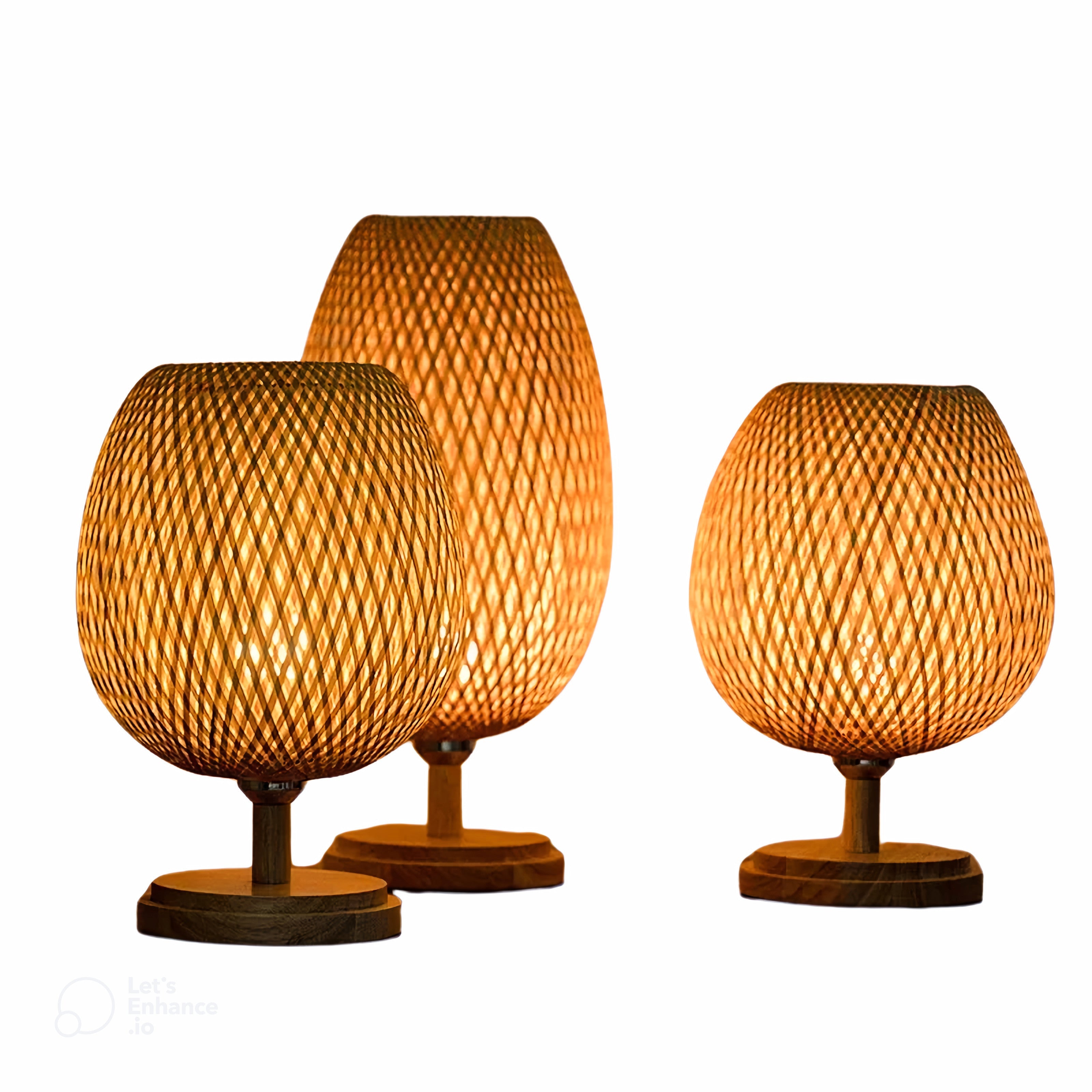 RusticLight Vintage Bamboo Tischlampe für Wohnzimmer