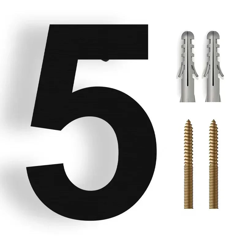 Edelstahl Hausnummer 3D Modern Außen Wetterfest für Fassade und Hauseingang Anthrazit