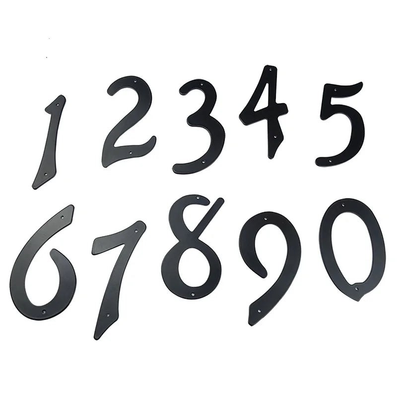Aluminium Hausnummer Schwarz Modern Außen Wetterfest für Fassade und Hauseingang 3D Design
