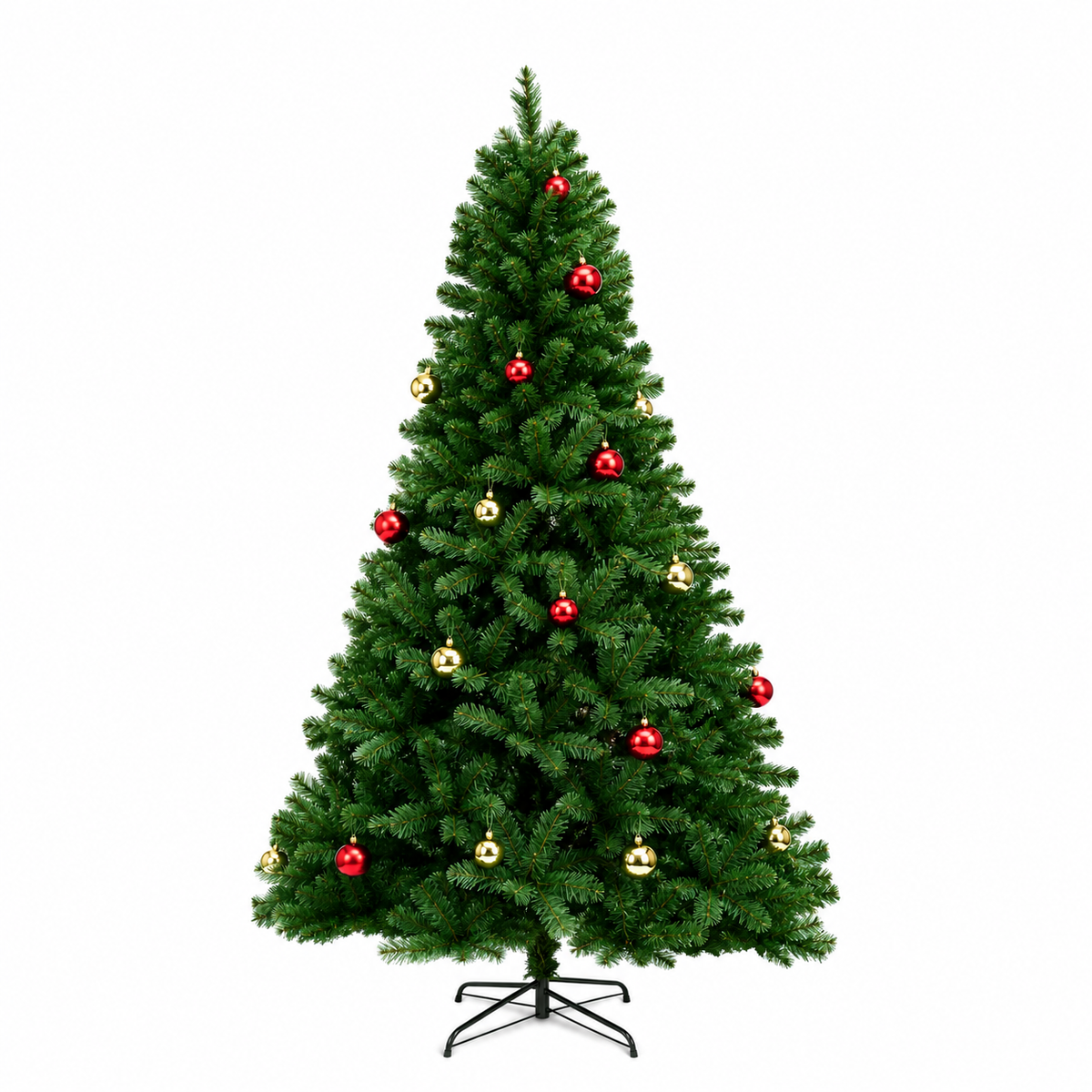 Künstlicher Weihnachtsbaum 6-7 Fuß mit weißen Lichtern und klappbaren Ästen